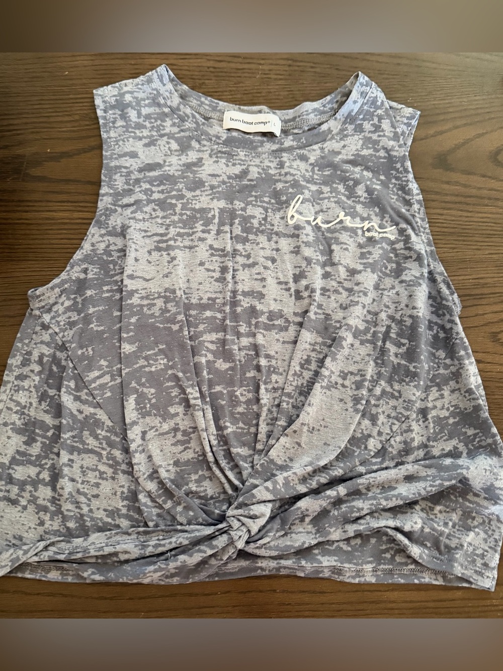 Burn Boot Digital Camo Gray Knot Front Muscle Tank - Large